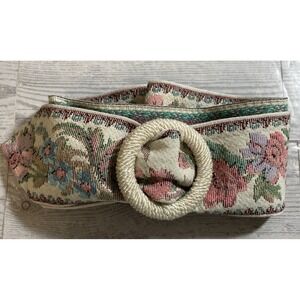 Ed Barry Vintage Floral Tapestry Wide Belt Women's Size Small Cottage Core